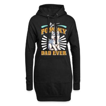 Chien disant chien chien - Sweat-shirt à capuche long Femme - noir - Devant