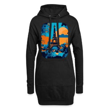 Eiffelturm – minimalistisch 🗼 - Hoodie-Kleid - Schwarz - Vorne