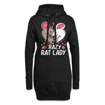 Crazy Rat Lady Rat Propriétaire d’un animal de compagnie - Sweat-shirt à capuche long Femme - noir - Devant