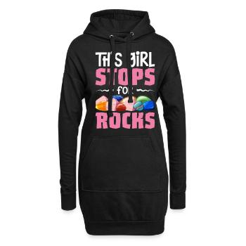 Rockhounding Rock Collectors Géologue Girl Stops - Sweat-shirt à capuche long Femme - noir - Devant