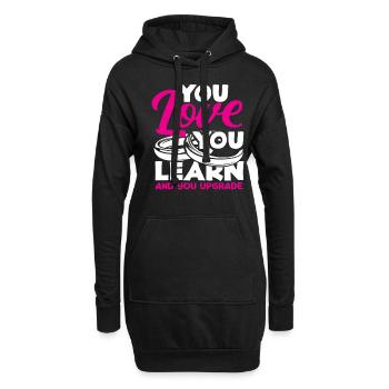 Du Liebst Du Lernst Und Du Verbesserst Die - Hoodie-Kleid - Schwarz - Vorne