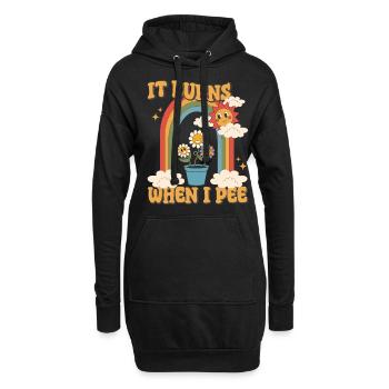 Lustiger Spruch "It Burns when i Pee"! - Hoodie-Kleid - Schwarz - Vorne