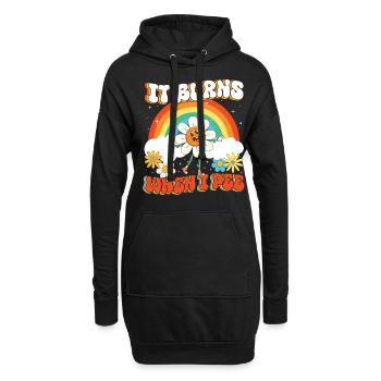 Drôle de dire « Ça brûle quand je fais » ! - Sweat-shirt à capuche long Femme - noir - Devant