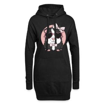 Meerschweinchen Liebe Love - Hoodie-Kleid - Schwarz - Vorne