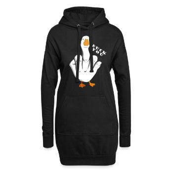 Unhöfliches Lustiges Sprichwort "Duck You" Outfit - Hoodie-Kleid - Schwarz - Vorne