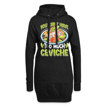 Seafood Peruvian Ceviche - Hoodie-Kleid - Schwarz - Vorne