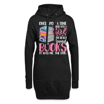 Une fille qui aimait les livres Femme - Sweat-shirt à capuche long Femme - noir - Devant