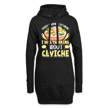 Seafood Peruvian Ceviche - Hoodie-Kleid - Schwarz - Vorne