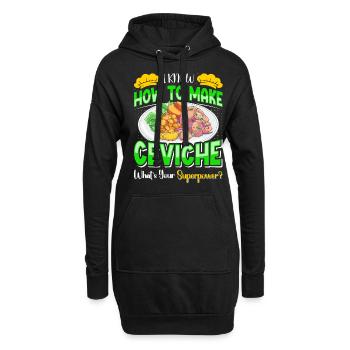 Seafood Peruvian Ceviche - Hoodie-Kleid - Schwarz - Vorne