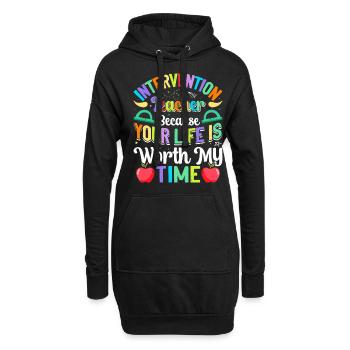 Enseignant d’intervention, Spécialiste de l’intervention - Sweat-shirt à capuche long Femme - noir - Devant