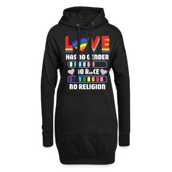 Love Ein Statement für Gleichberechtigung Vielfalt - Hoodie-Kleid - Schwarz - Vorne