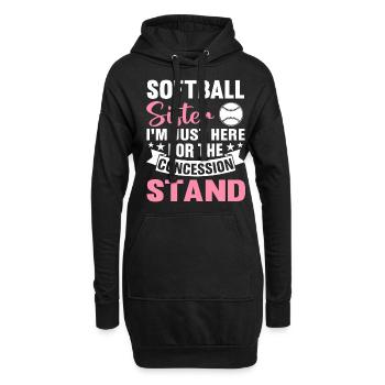 Softball-Schwester Ich bin nur wegen des - Hoodie-Kleid - Schwarz - Vorne