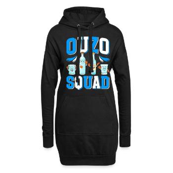 Griechenland Ouzo - Hoodie-Kleid - Schwarz - Vorne