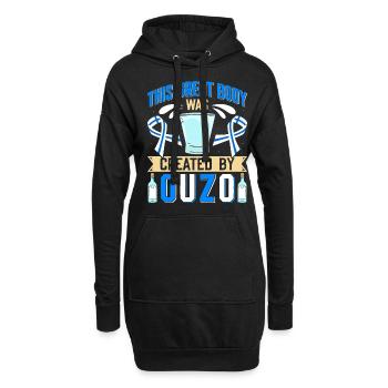 Griechenland Ouzo - Hoodie-Kleid - Schwarz - Vorne