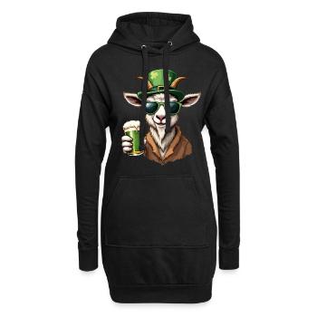 Ziege St. Patricks Day Bier Outfit Ziegen - Hoodie-Kleid - Schwarz - Vorne