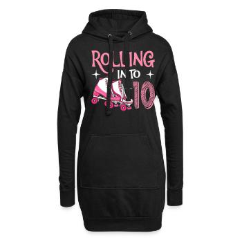 Rouler dans un scooter d’anniversaire de 10 10 ans - Sweat-shirt à capuche long Femme - noir - Devant