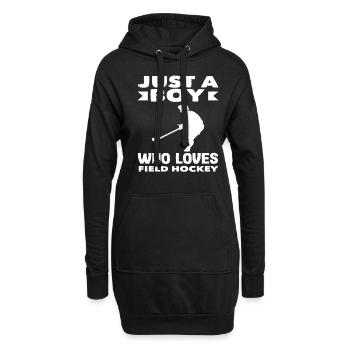 Ein Junge Der Feldhockey Liebt - Hoodie-Kleid - Schwarz - Vorne
