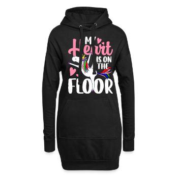 Gymnastique Mère Gymnaste Fille Mon cœur est - Sweat-shirt à capuche long Femme - noir - Devant