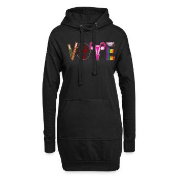 Feministisch Regenbogen LGBTQ Choice Solidarity - Hoodie-Kleid - Schwarz - Vorne