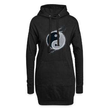 yin yang - Hoodie Dress - black - Front