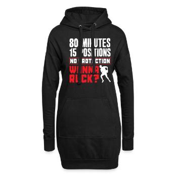 Rugby Spieler 80 Minuten 15 Positionen - Hoodie-Kleid - Schwarz - Vorne