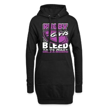 Rugby Spielerinnen Mädchen Power Mehr Als Einmal - Hoodie-Kleid - Schwarz - Vorne