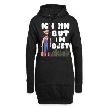 Ich bin gut im Beet Gärtner Wortspiel Gartenfreund - Hoodie-Kleid - Schwarz - Vorne