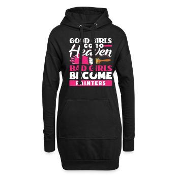 Bonnes filles Paradis Mauvaises filles Peintres - Sweat-shirt à capuche long Femme - noir - Devant