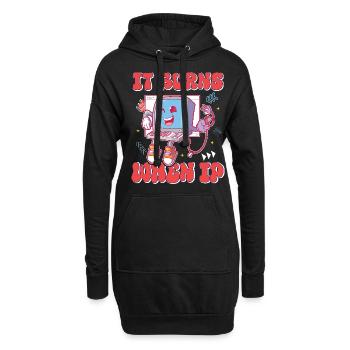 Drôle de dire « Ça brûle quand je fais » ! - Sweat-shirt à capuche long Femme - noir - Devant