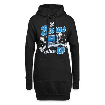 Lustiger Spruch "It Burns when i Pee"! - Hoodie-Kleid - Schwarz - Vorne