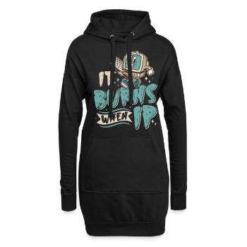 Lustiger Spruch "It Burns when i Pee"! - Hoodie-Kleid - Schwarz - Vorne