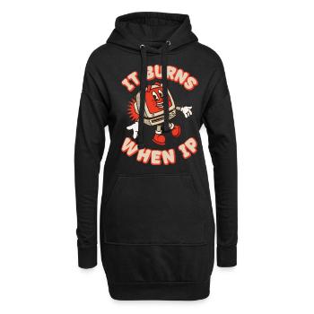 Funny saying "It Burns when I Pee"! - Hoodie Dress - black - Front