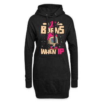 Drôle de dire « Ça brûle quand je fais » ! - Sweat-shirt à capuche long Femme - noir - Devant