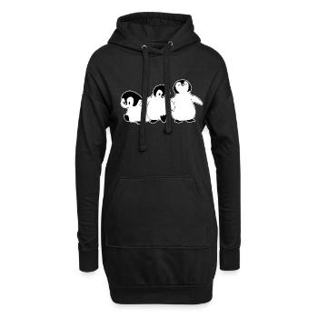 Süße Pinguine - Hoodie-Kleid - Schwarz - Vorne
