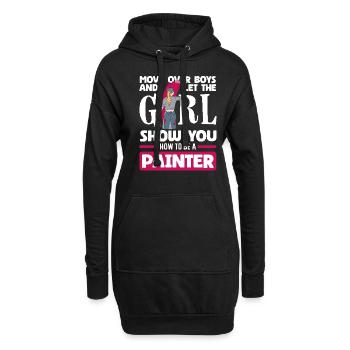 Mädchen Zeigt Dir Wie Du Maler Bist - Hoodie-Kleid - Schwarz - Vorne