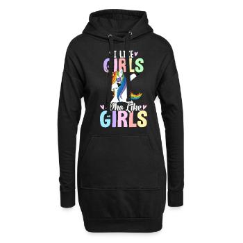 J’aime les filles qui aiment les filles comme la fierté lesbienne - Sweat-shirt à capuche long Femme - noir - Devant