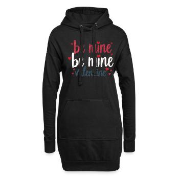 Be Mine Valentinstag Romantisches Outfit mit Herz - Hoodie-Kleid - Schwarz - Vorne