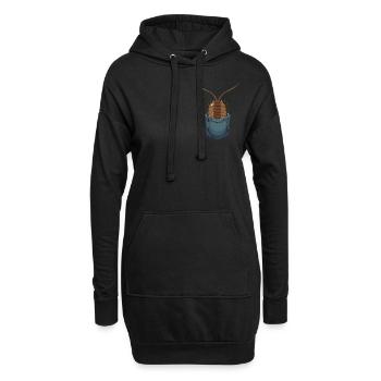 Pill Bug Illustration for Rollie Pollie Mom Isopod - Hoodie-Kleid - Schwarz - Vorne