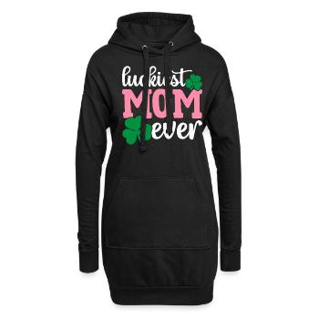 La maman irlandaise de la Saint-Patrick est la plus heureuse - Sweat-shirt à capuche long Femme - noir - Devant