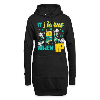 Lustiger Spruch "It Burns when i Pee"! - Hoodie-Kleid - Schwarz - Vorne