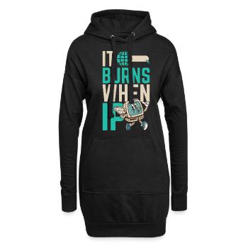 Lustiger Spruch "It Burns when i Pee"! - Sweat-shirt à capuche long Femme - noir - Devant