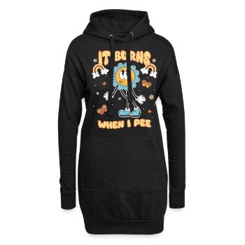 Drôle de dire « Ça brûle quand je fais » ! - Sweat-shirt à capuche long Femme - noir - Devant