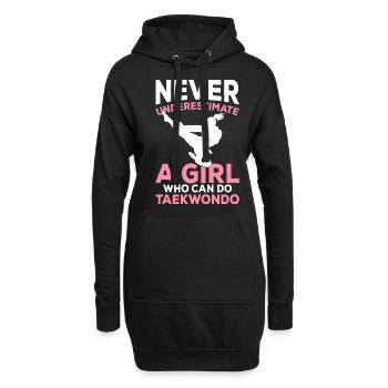 Ein Mädchen, das Taekwondo machen kann Mädchen - Hoodie-Kleid - Schwarz - Vorne