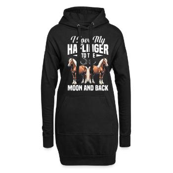 Haflinger lune et dos cheval propriétaire Riding Hafling - Sweat-shirt à capuche long Femme - noir - Devant