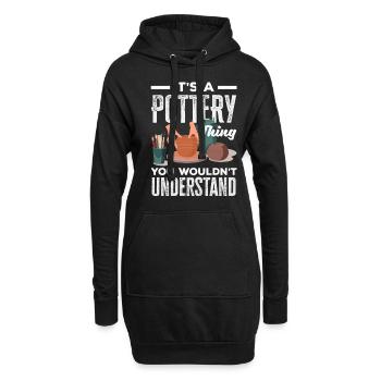 Lustiges Töpfer Töpfern Geschenk Geschenkidee - Hoodie-Kleid - Schwarz - Vorne
