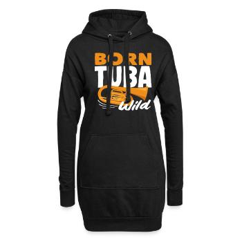Joueur de tuba Born Tuba motif sauvage - Sweat-shirt à capuche long Femme - noir - Devant
