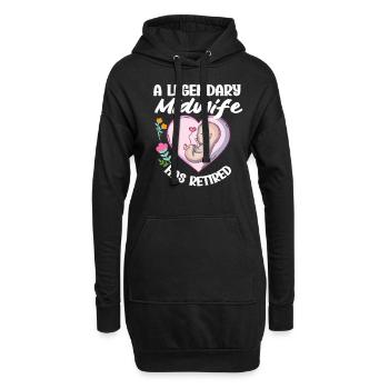 Une sage-femme légendaire a pris sa retraite - Sweat-shirt à capuche long Femme - noir - Devant