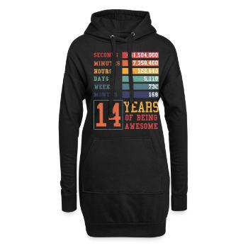 14 ans ! Cadeau d’anniversaire 14e anniversaire - Sweat-shirt à capuche long Femme - noir - Devant
