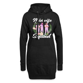 Hebamme Squad Blumenmotiv Pflege - Hoodie-Kleid - Schwarz - Vorne