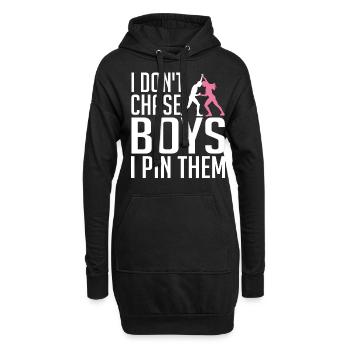 Lutteur Je ne chasse pas les garçons, je - Sweat-shirt à capuche long Femme - noir - Devant